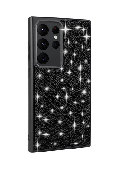 Galaxy Uyumlu S24 Ultra Kılıf Simli Pırlanta Taşlı Kamera Yükseltili Silikon Pazarplus Pembe