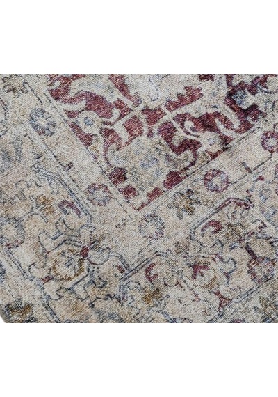 Çam Halı Anatolia 32-042 Etnik Eskitme Desenli Dokuma Tabanlı Yıkanabilir Şönil Salon Ve Oda Halısı Bordo