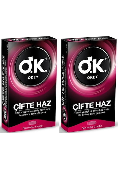 Okey Çifte Haz Prezervatif 10'lu x 2