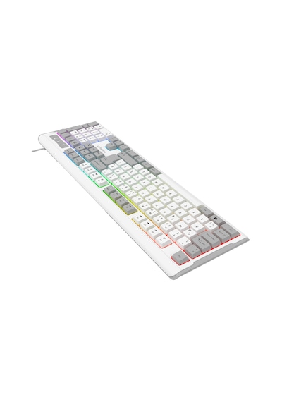 Everest Kb-74 Beyaz/gri Usb Rainbow Aydınlatmalı Q Membrane