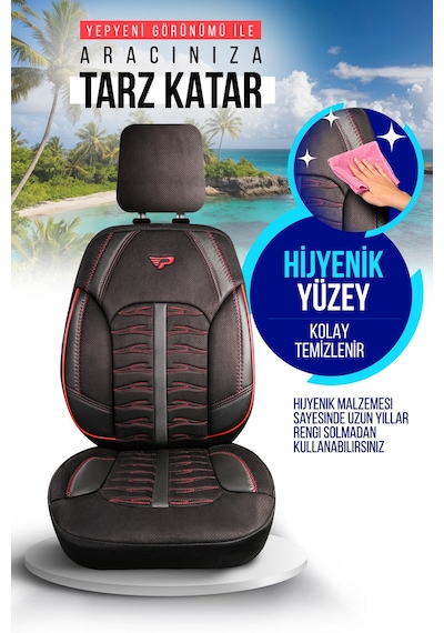 Panda Barbados Serisi Alkantra Kumaş Oto Koltuk Kılıfı - Tam Set