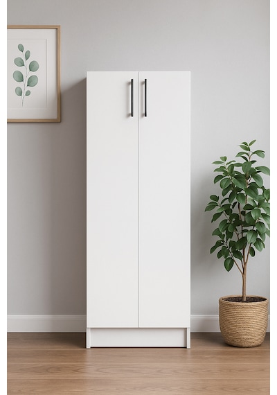 2 Kapaklı Elbise Dolabı 180 70 50 Cm Beyaz
