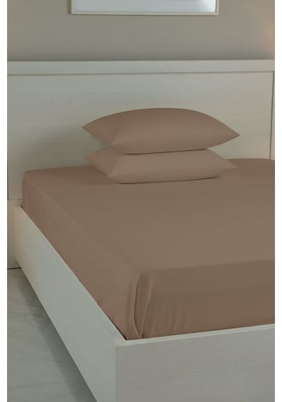 %100 Pamuk Ranforce Premium King Size Lastikli Çarşaf Seti - Moch Mocha