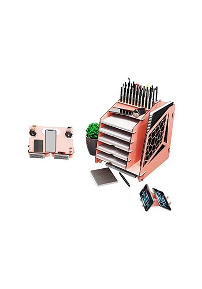Design Voronoixl Ofis Masaüstü Organizer Seti A4 Evrak Rafı Pembe Genel