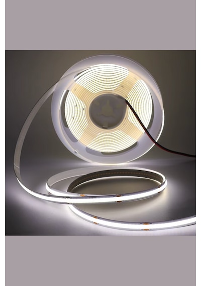 12v Cob Şerit Led 8mm 320 Ledli Esnek Beyaz Cob Led Ip20 5 Metre
