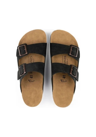 Roy Jones Breezestep Unisex Siyah Çift Toka Günlük Terlik 6500 Siyah