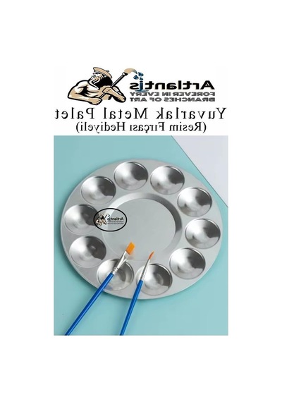 17 Cm Metal Boyama Paleti, 10 Hazneli, Fırça Hediyeli