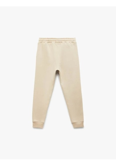 Koton Beli Bağcıklı Şardonlu Jogger Bej Erkek Çocuk Eşofman Altı 6wkb40010tk Bej