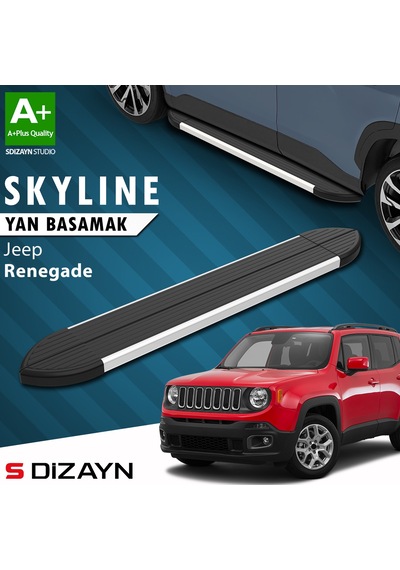 S-dizayn Jeep Renegade Skyline Aluminyum Yan Basamak 173 Cm 2014 Üzeri A+ Kalite