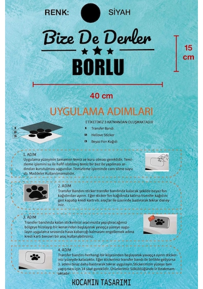Niğde Bor Klasik Siyah Sticker Niğde Bize De Derler Borlu 40x15 Cm Araba Çıkartma 40 CM - Siyah