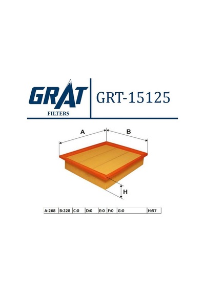 Hava Filtresi Grat 15125 Volkswagen Golf Iıı 1991-2002 Oem 1h0129620
