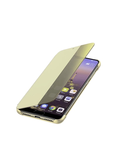 Huawei Y6 2019 Yarım Cam Kapaklı Kılıf Gold