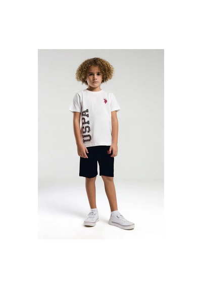 U.s. Polo Assn. 2019 Erkek Çocuk Bisiklet Yaka Logolu Şortlu Kısa Kollu Pijama Takım Beyaz U.s. Polo Assn. 2019 Erkek Çocuk Bisiklet Yaka Logolu Şortlu Kısa Kollu Pijama Takım Beyaz