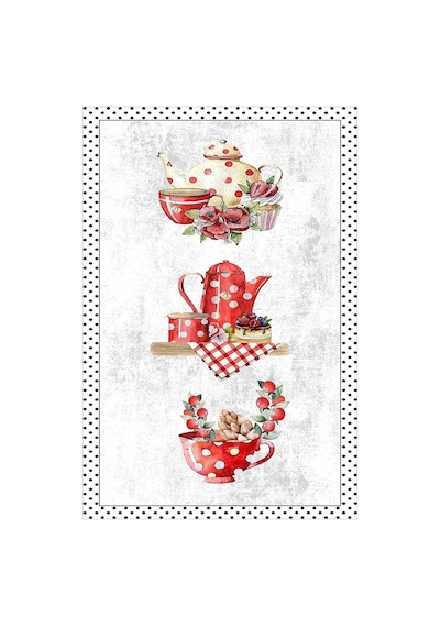 West Home Dijital Baskılı Yıkanabilir Kaymaz Taban Mutfak Halısı Wh 391 White