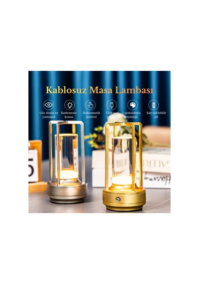 Usb Şarjlı Dokunmatik Kademesiz Led Gece Lambası Masa Lambası 3ışık Modu Dekoratif Ev Kafe Restoran Altın - 786952028 Altın Usb Şarjlı Dokunmatik Kademesiz Led Gece Lambası Masa Lambası 3ışık Modu Dekoratif Ev Kafe Restoran Altın - 786952028 Altın