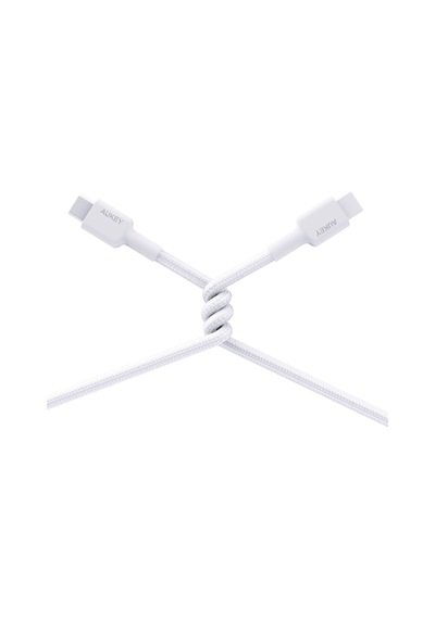 Aukey Cb-cd45-wh Pd Naylon Örgülü Type-c Type-c Şarj Kablosu 0.9m