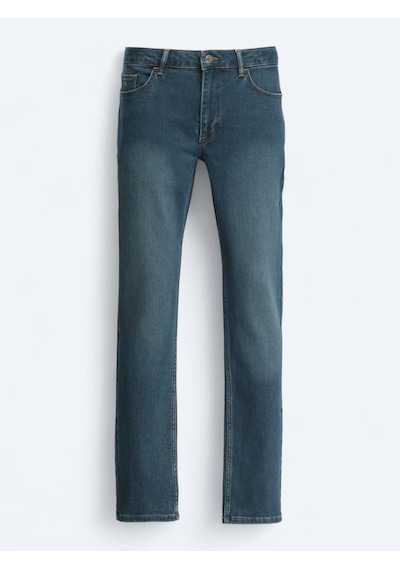 Petrol Slim Fit Denim Pamuk Karışımlı Pantolon Petrol