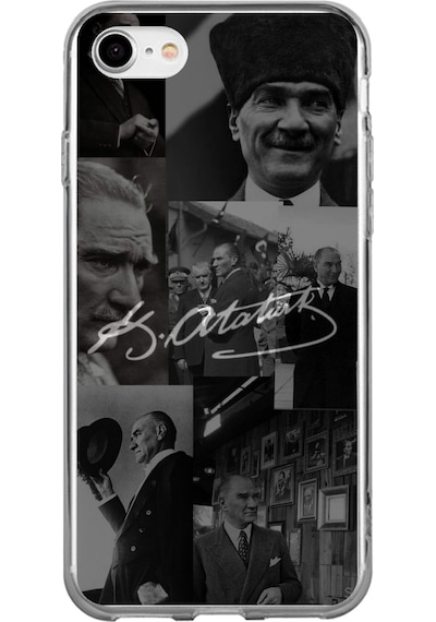 Apple Uyumlu iPhone 7/8/se 2020 2022 Kemal Atatürk İmza Baskılı Silikon Kılıf Renkli