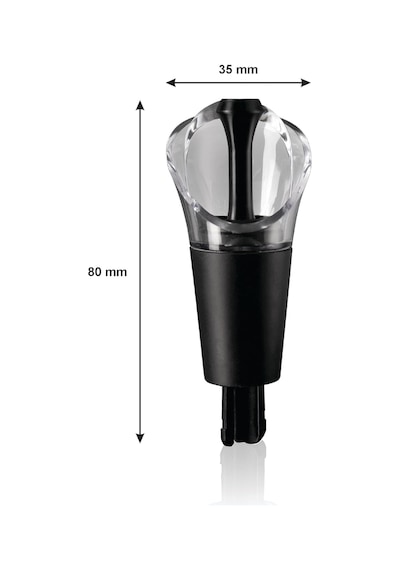Vacu Vin 6504606 Şişe Ağzı Kilitli 2'li Set, Plastik, Siyah, 3 X 3 X 8 Cm