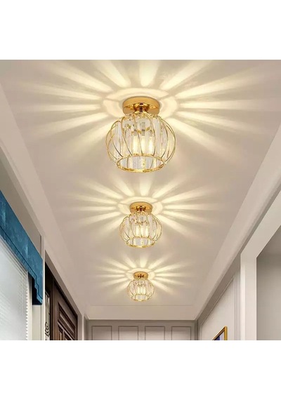 Luna Lighting Luxury Plafonyer Gold Kristal Taşlı Avize LUNA-EG-1G Gold