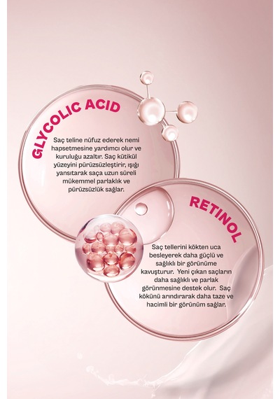 Glikolik Retinol Parlaklık Etkili Yoğun Onarıcı Saç Bakım Maskesi-230ml-vegan