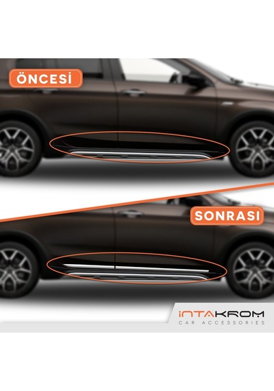 Fiat Egea Cross Krom Yan Kapı Çıtası 4 Parça 2020 Ve Üzeri Uyumlu