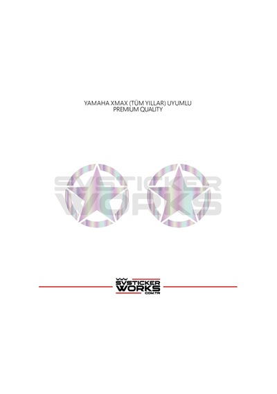 Yamaha Xmax Yıldız Sticker Yan Grenaj Desen İkili Sticker Hologram