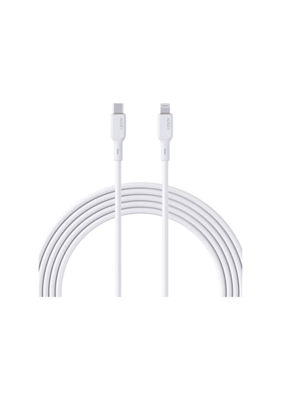 Aukey Cb-ncl1-wh Naylon Örgülü 3a 480 Mbps Type-c To Lightning Şarj Kablosu 1.8 M - Beyaz
