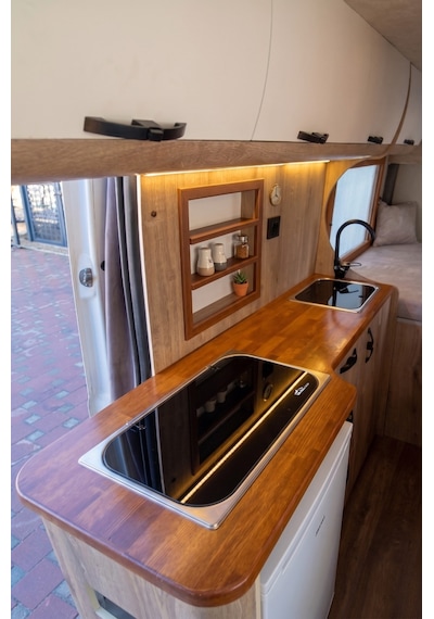 ager Çift Gözlü Cam Kapaklı Gazlı Ocak - Karavan Tekne Tiny House İçin Paslanmaz Çelik LPG Ocak