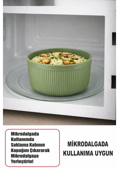 Saklama Kabı 3'lü Set 1550 - 1000 - 550ml Depolama Kutusu - Gıda Çerezlik Hobi Çok Amaçlı Box Yeşil