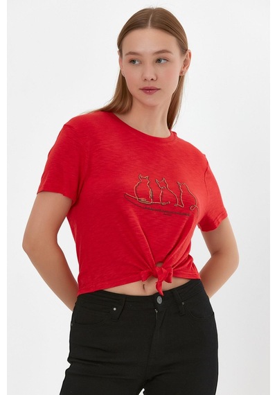 Alexandergardı Baskılı Bağcıklı T-shirt B22-24300 001
