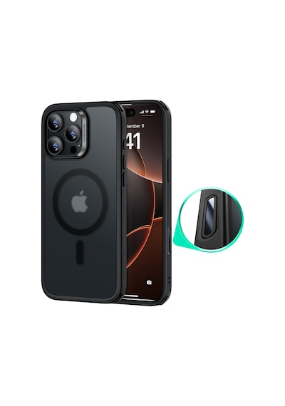 Esr Apple Uyumlu iPhone 16 Pro Max Halolock Magsafe Classic Hybrid Silikon Kılıf - Kamera Kontrol Buton Buzlu Siyah