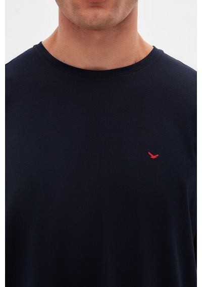 D's Damat Ds Damat Regular Fit Lacivert Düz Nakışlı %100 Pamuk T-shirt 4hc140632006m Lacivert