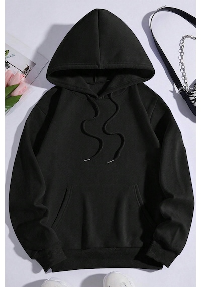 One Of A Kind Baskılı Oversize Sweatshirt Siyah