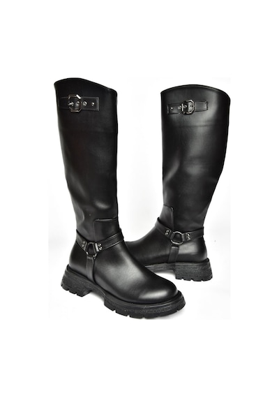 Fox Shoes R518296309 Siyah Fermuarlı Kadın Çizme Siyah
