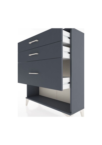Arges Şifonyer 3 Çekmeceli 88x30x106 Antrasit-antrasit Antrasit
