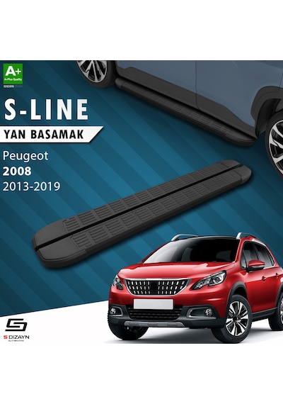 S-Dizayn Peugeot 2008 S-Line Siyah Yan Basamak 173 Cm 2013-2019