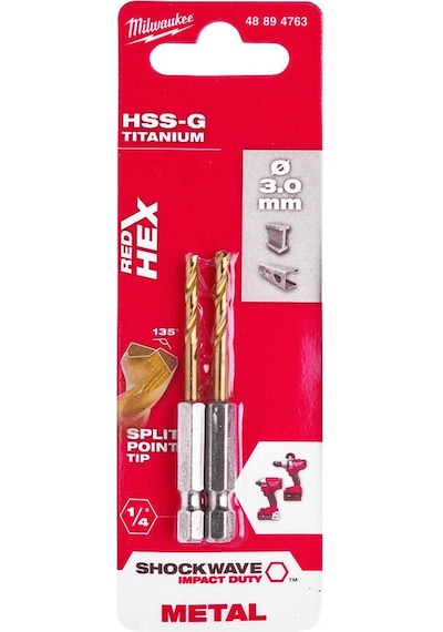 Milwaukee 3 Mm 2'li Hex Girişli Metal Matkap Ucu 48894763 Milwaukee 3 Mm 2'li Hex Girişli Metal Matkap Ucu 48894763