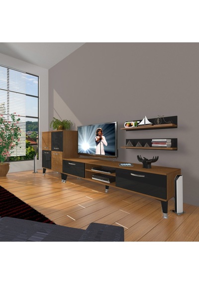 Decoraktiv Eko On Slm Dvd Silver Tv Ünitesi Tv Sehpası Ceviz - Siyah