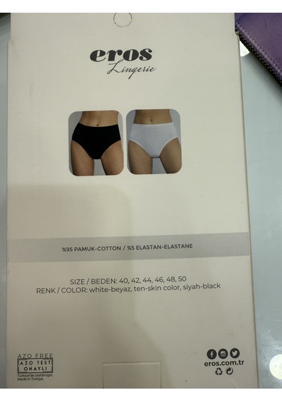 Büyük Beden Yüksek Bel 3lü Bato Slip Pamuklu Külot Çok Renkli