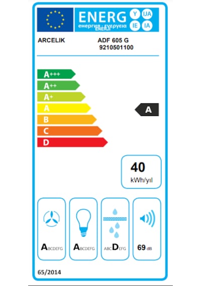 Arçelik Adf 605 G Ankastre Duvar Tipi Davlumbaz