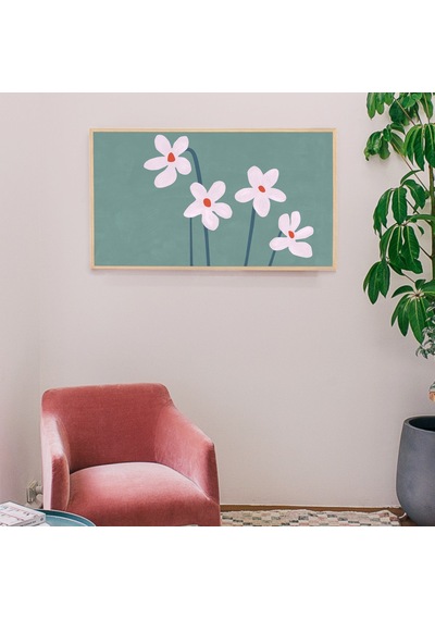 Modern Samsung Frame Tv Sanatı - Samsung Frame Tv İçin Resim Tarzı Sanat, Çiçek Sanatı 16:9 Çiçek Sanatı