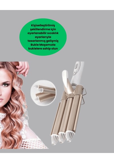 Ayarlanabilir Isılı Bukle Saç Maşası, Abs Plastik Metal