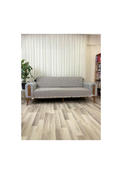 Pamuklu Koltuk Örtüsü 170x210 Cm Tekli&üçlü Koltuk,çekyat Ve Berjer İçin Modern Çizgili Yıkanabilir Kahverengi