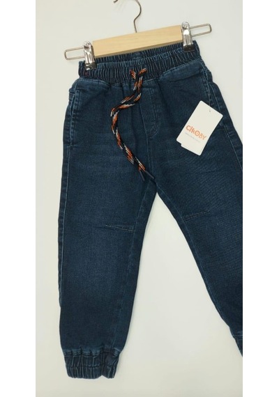 Çikoby Erkek Çocuk Bel Paça Lastikli Lcralı Kot Pantolon-13480-lacivert Lacivert