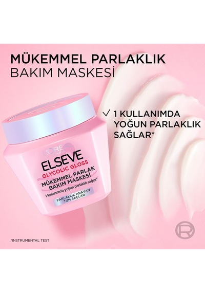 Ayrex L'oréal Paris Elseve Glycolic Gloss Mükemmel Parlaklık Veren Saç Bakım Maskesi 300ml