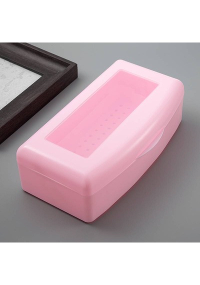 Ellea Nail Çift Bölmeli Manikür Pedikür Aletleri Sterilizasyon Kutusu Pembe