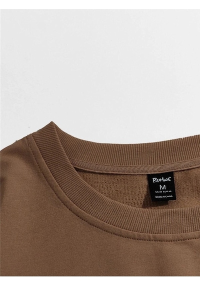 Altamira Unisex Kahverengi Chicago Baskılı Bisiklet Yaka Oversize Sweatshirt 001