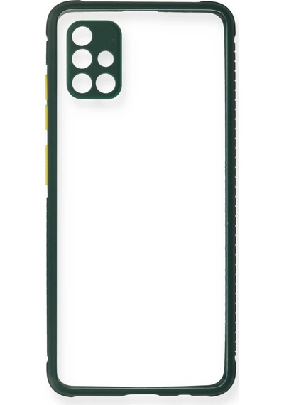 Newface - 607 - Samsung Galaxy Uyumlu A71 Kılıf Miami Şeffaf Silikon - - Csmo-tex - Koyu Yeşil
