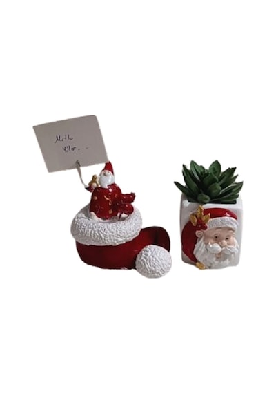 El Yapımı Noel Baba Kağıt Tutacağı Ve Kalemlik Seti,özel Tasarım 2'li Set.
